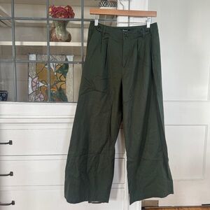 Madewell The Petite Harlow Wide Leg Pant / Dark Forest